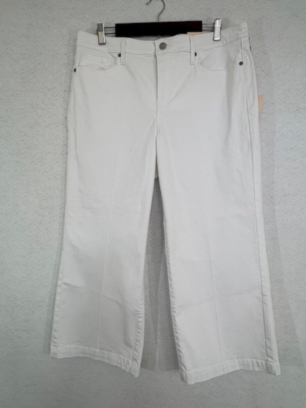 NYDJ Teresa Wide Leg Womens Jean Optic White 14 Petite Ankle Cropped NWT